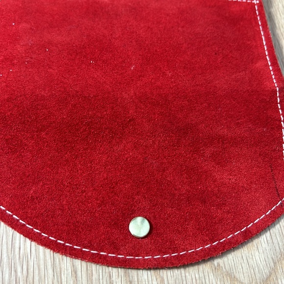 Vintage Red Orange Suede Wallet - Picture 10 of 15